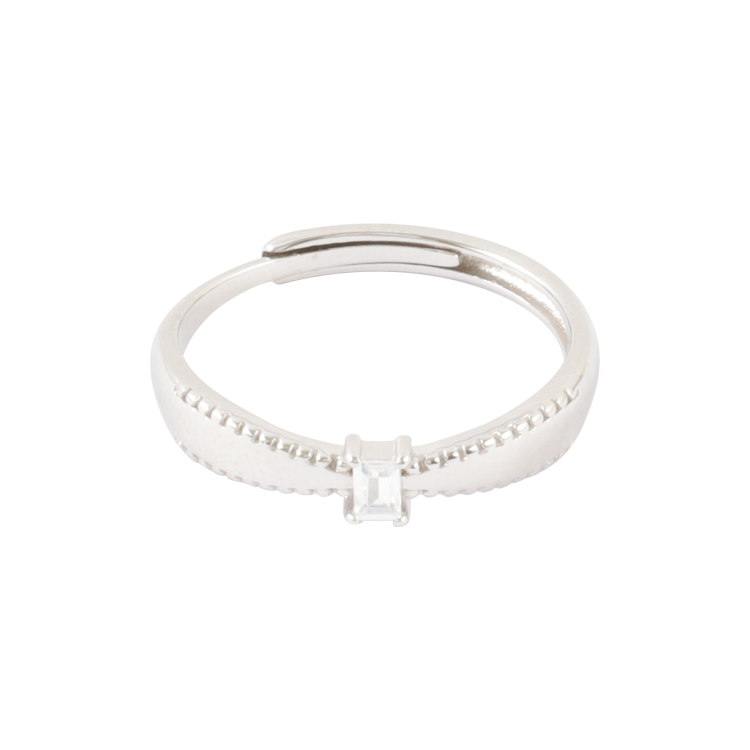 新品-純銀對戒，情侶戒指 結愛方鋯；凝聚一心的承諾（4055男款）