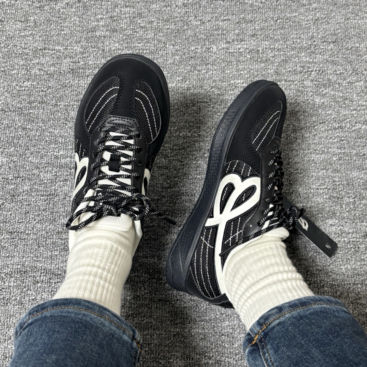 HBD x WE FLOWER 黑白 外縫線 小花鞋 德訓鞋 個性 潮流百搭 WINTER同款