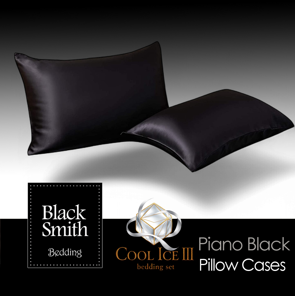 Black Smith -鋼琴黑-2901針第三代冰絲纖維枕頭袋(2個)