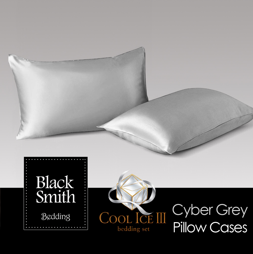 Black Smith -未來灰-2901針第三代冰絲纖維枕頭袋(2個)