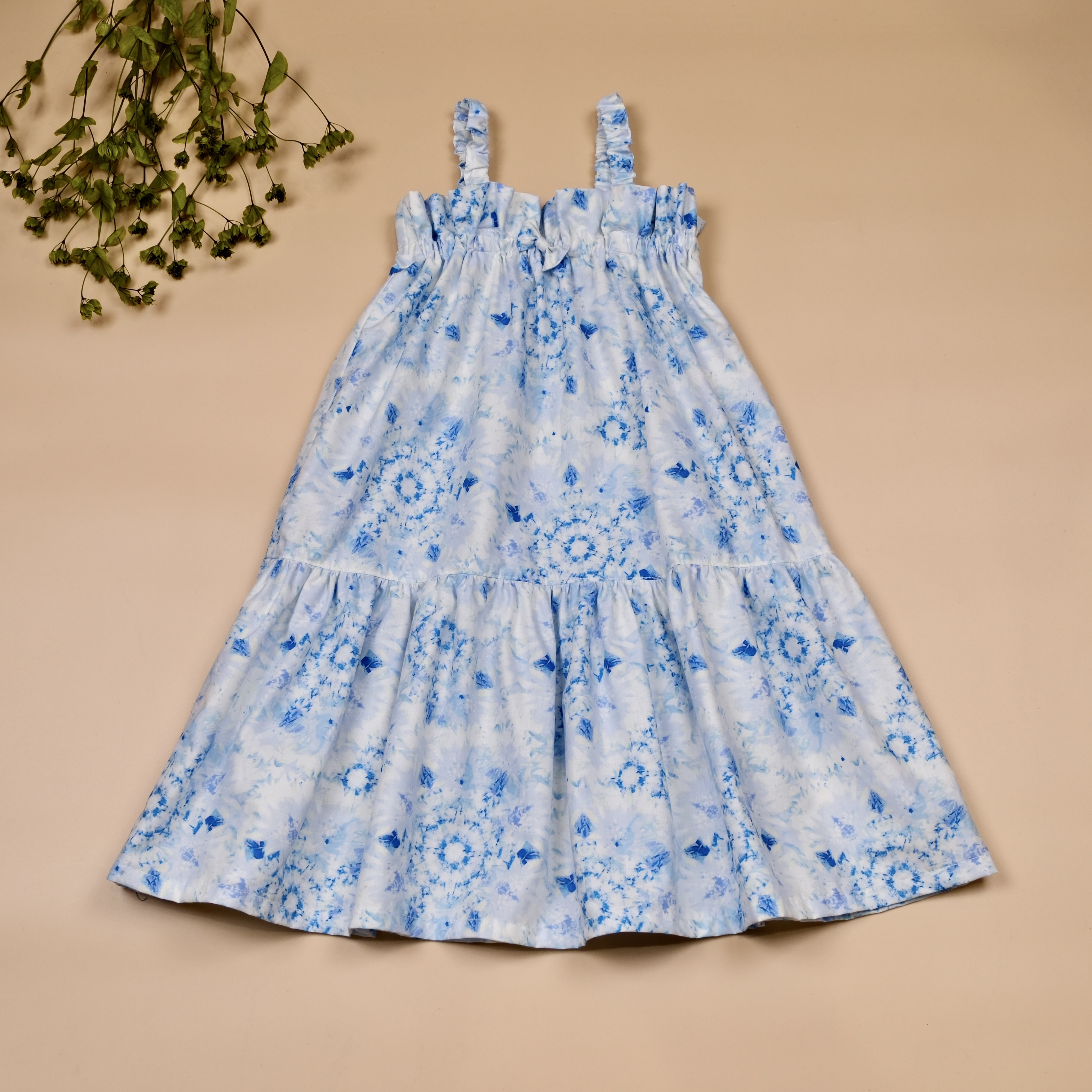 哈娜魯魯Hana-Lulu 夏日渲染洋裝｜海島藍