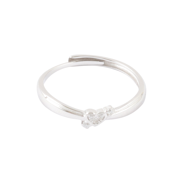 新品-純銀對戒，情侶戒指 心意相扣；結愛心形鑲鋯映柔情（4055女款）