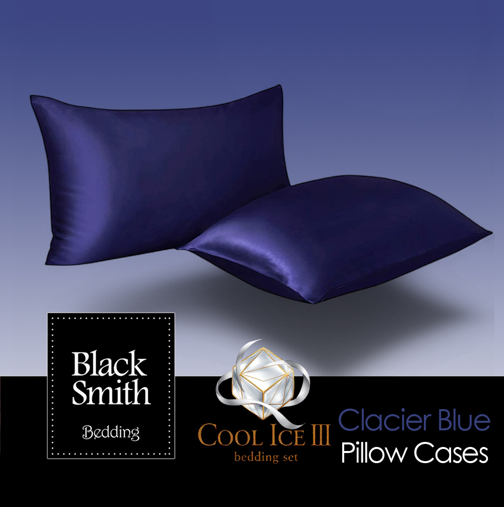 Black Smith -冰川藍-2901針第三代冰絲纖維枕頭袋(2個)