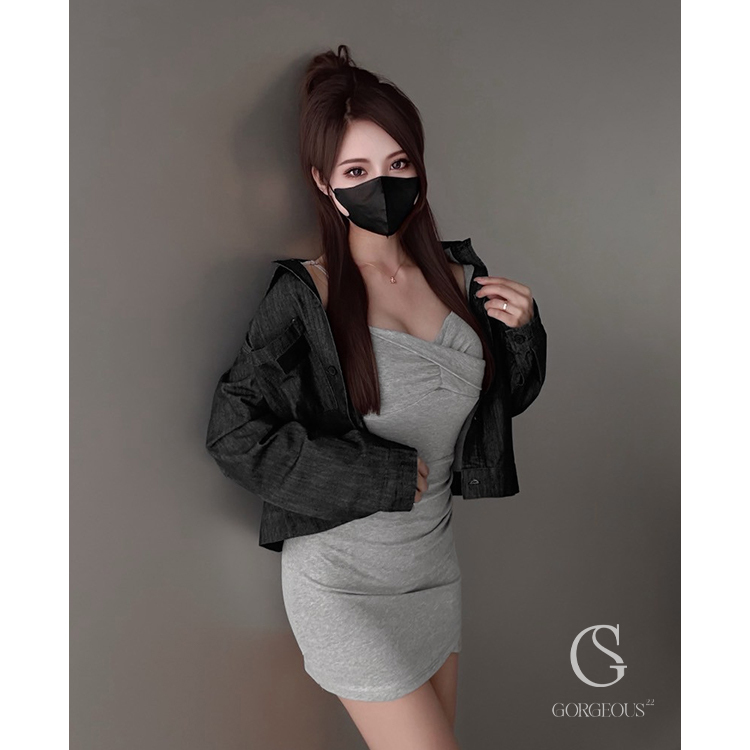 G6600 現貨「Night Lady 抓皺短洋」