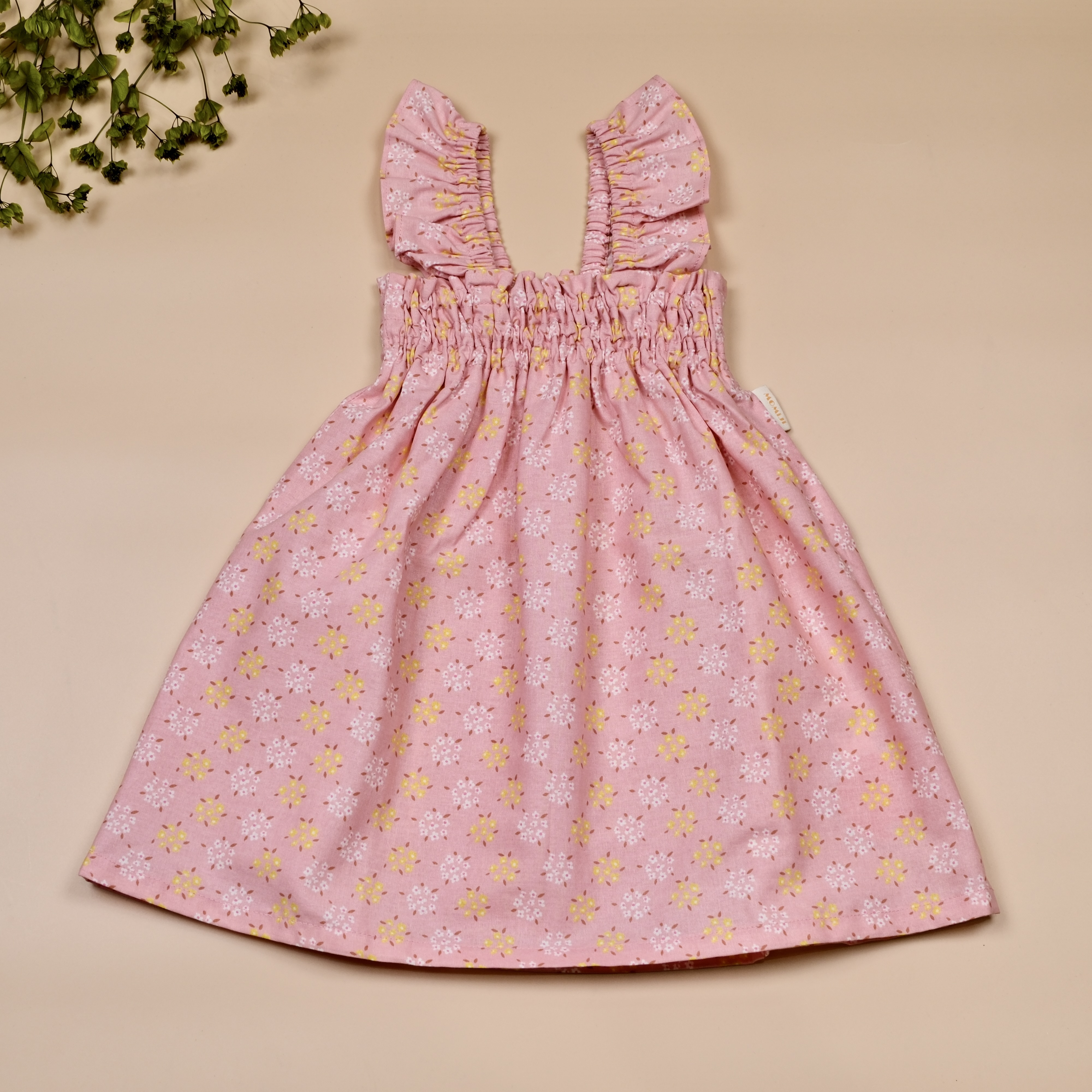 蜜桃向日 PeachSunshine ❁ 荷葉肩鬆緊洋裝