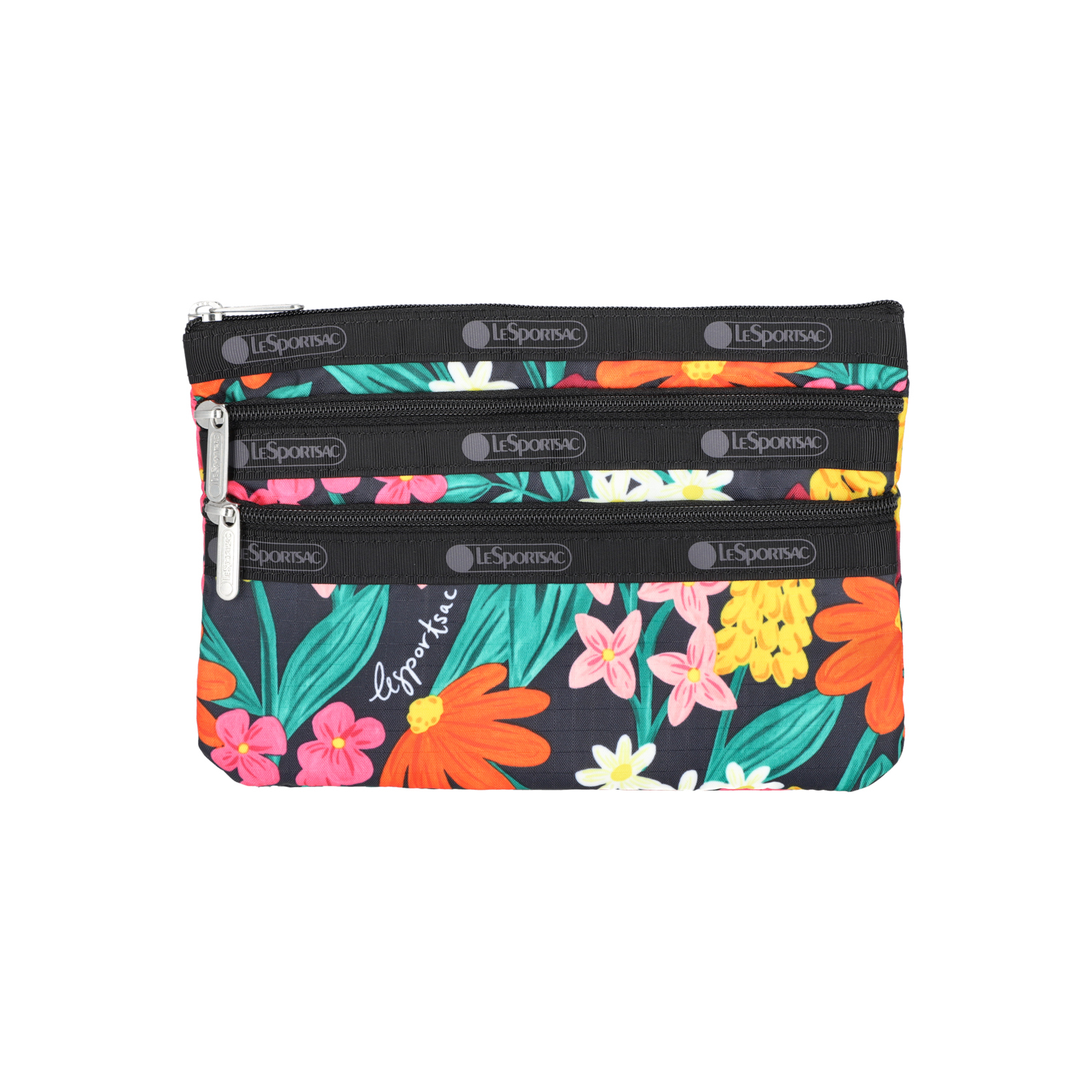 3-ZIP COSMETIC (BRIGHT GARDEN BLOOMS)