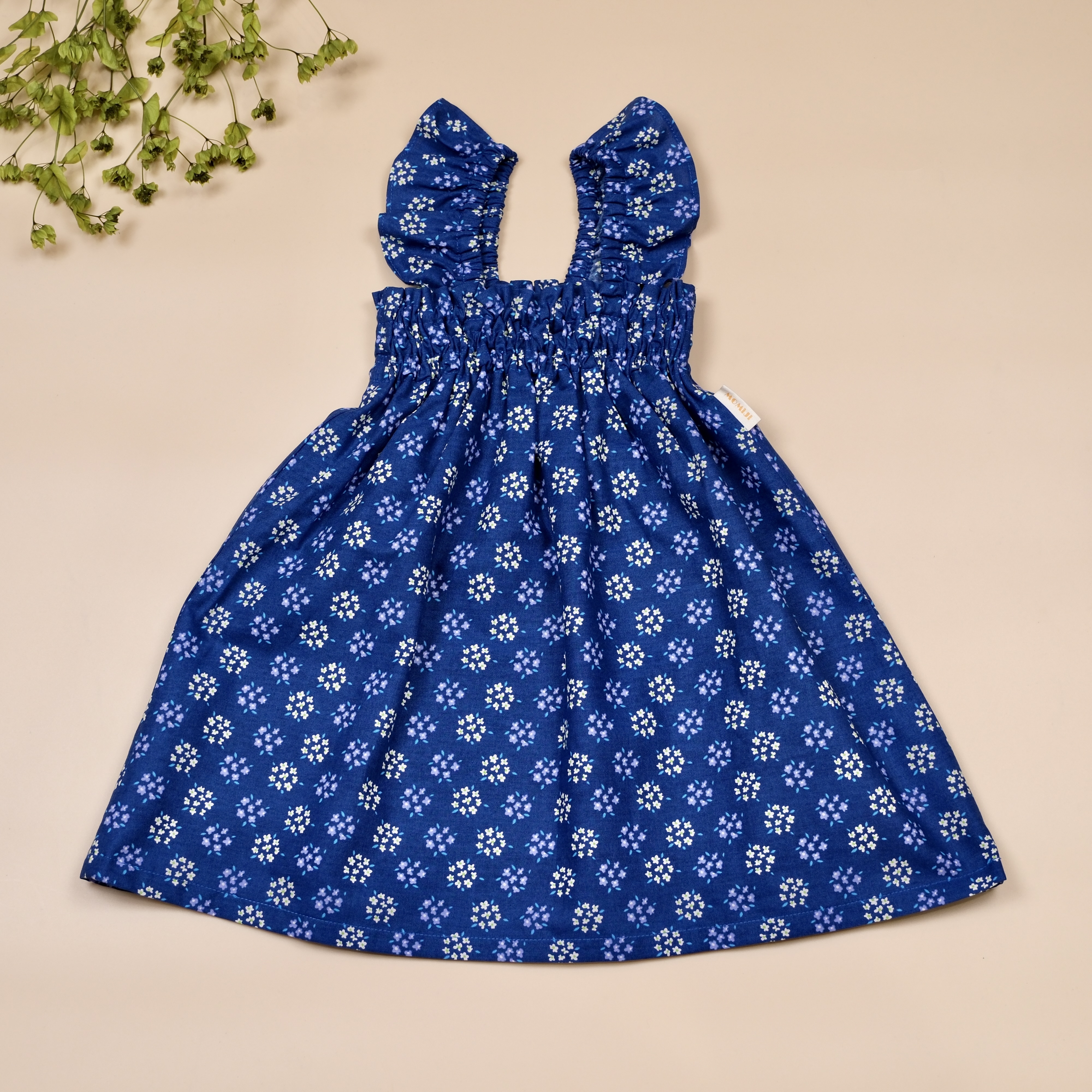 向日藍芽 Sunlit Bluebud ❁ 荷葉肩鬆緊洋裝