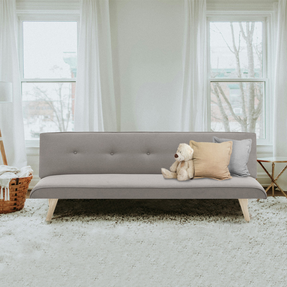 【AOTTO】北歐風實木三段式折疊三人沙發(SF-008)