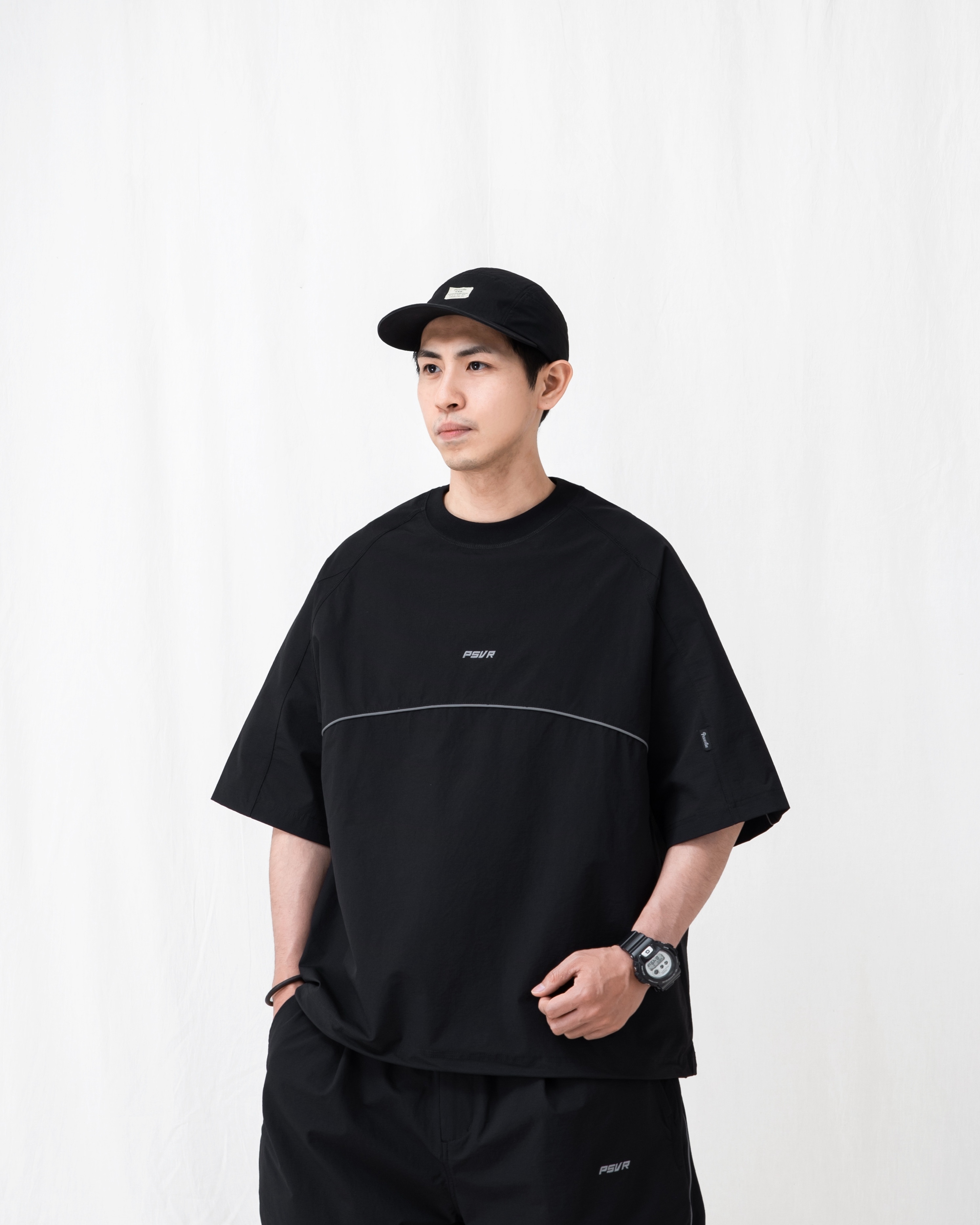 PERSEVERE 彈性防潑水T恤 機能戶外套裝 黑/灰 25 S/S Matte Nylon Water-Repellent T-Shirt