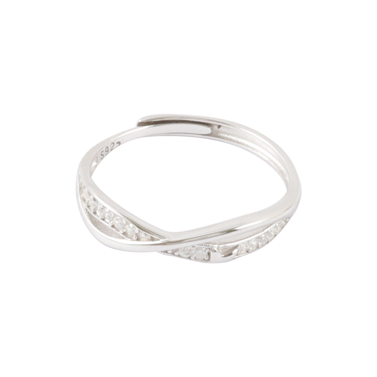 新品-純銀對戒，情侶戒指 璀璨星辰交織柔美曲線；合心相扣意象（4056女款）