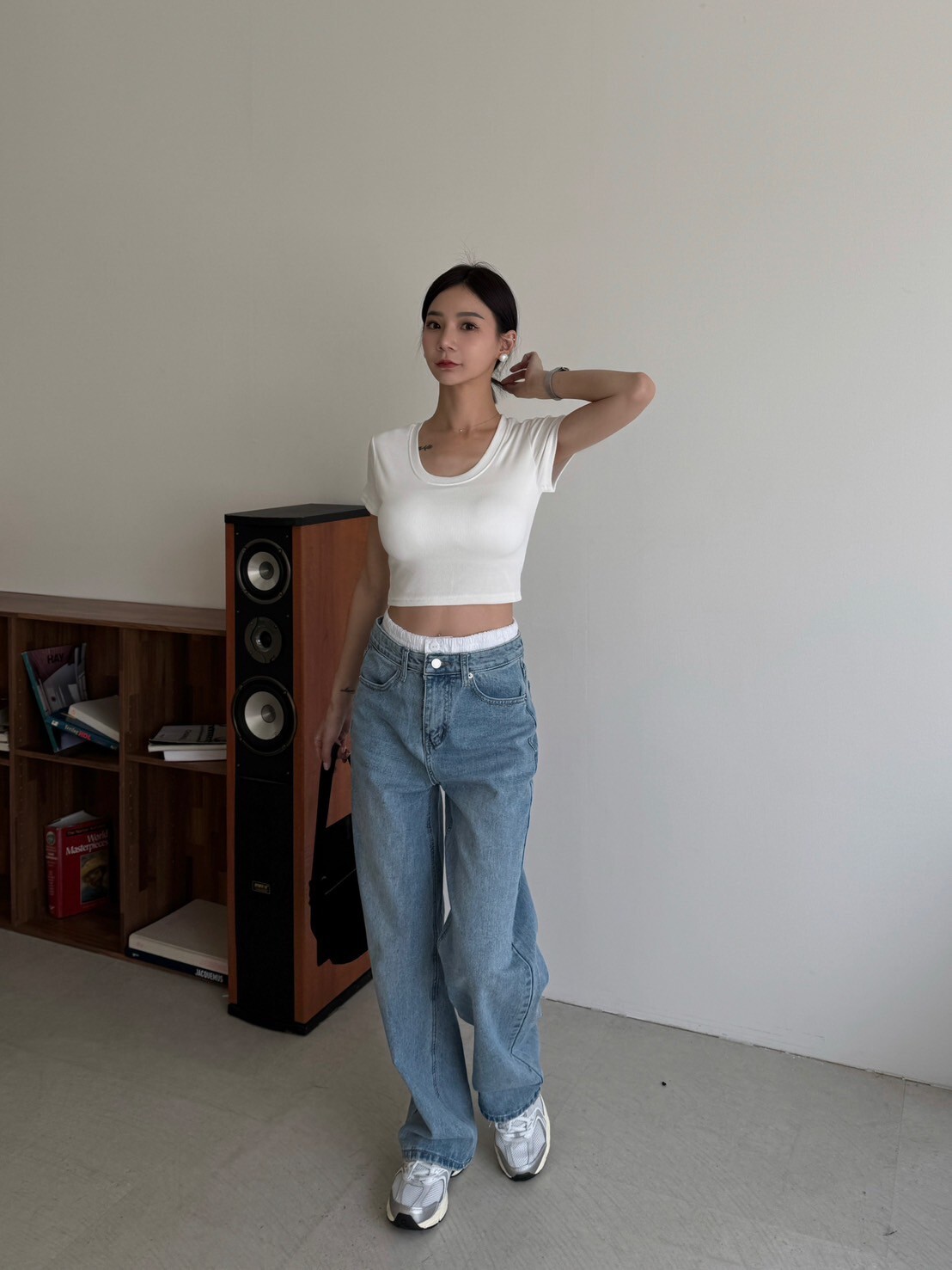 假兩件造型牛仔褲