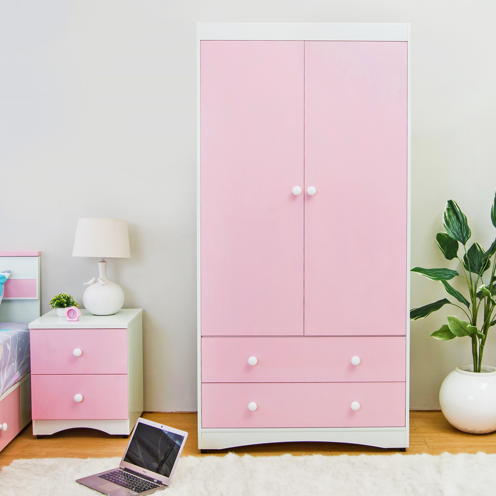 南亞塑鋼-貝妮3.1尺二門二抽塑鋼衣櫃