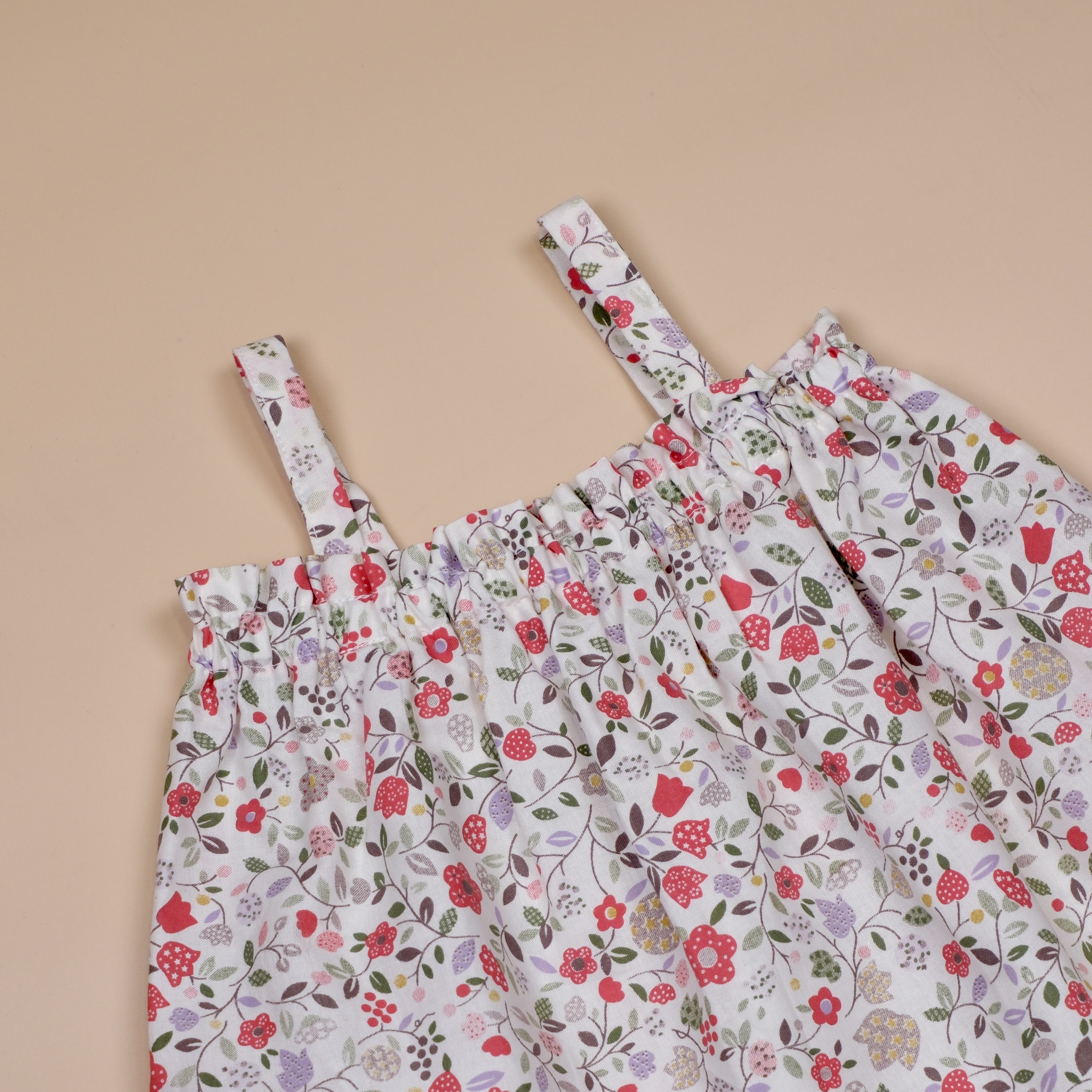 槐夏系列 ᯽ 紅色 ᯽ 手作女童細肩吊帶上衣