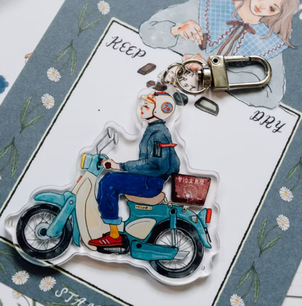 Cub行車平安女孩 我們快樂地向前走 系列 壓克力吊飾｜甜蜜生活La Dolce Vita 台灣