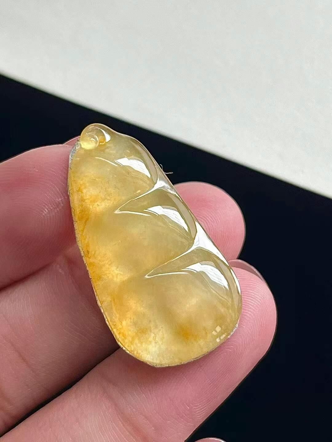 翡翠黃翡福豆,天然翡翠A玉, 緬甸玉, Jade, Jadeite