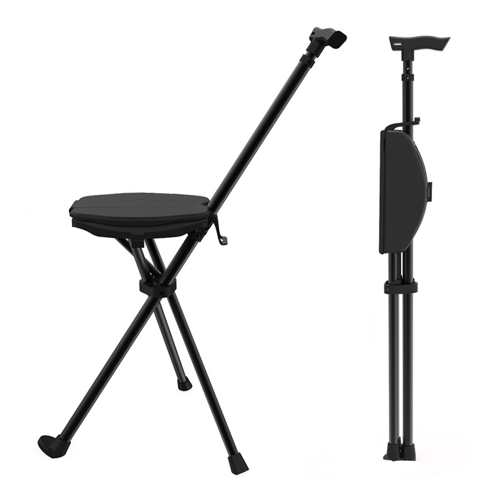 【AOTTO】輕便鋁合金折疊拐杖隨身椅(ID-003)