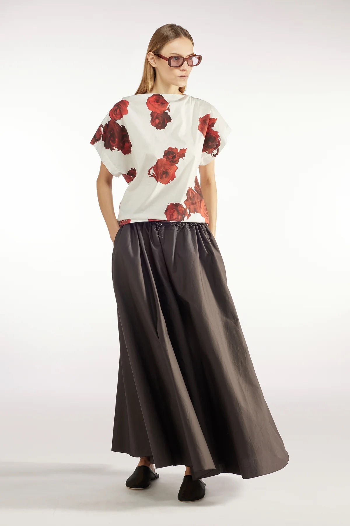 LIVIANA CONTI  印花平領寬袖上衣