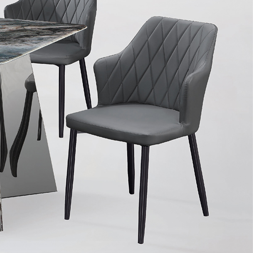 卡伊工業風皮革餐椅/單椅/休閒椅/洽談椅/商業椅(兩色可選)