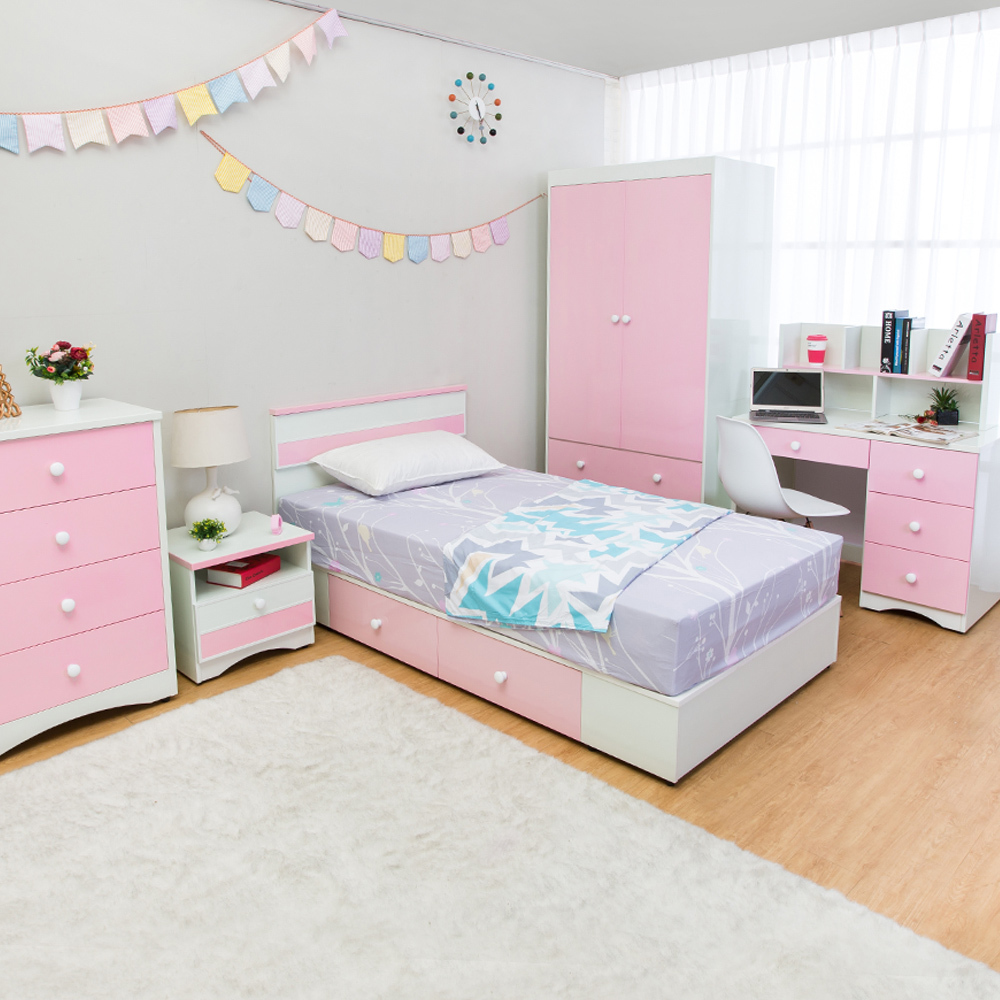 南亞塑鋼-貝妮3.5尺單人床房間組-六件組B