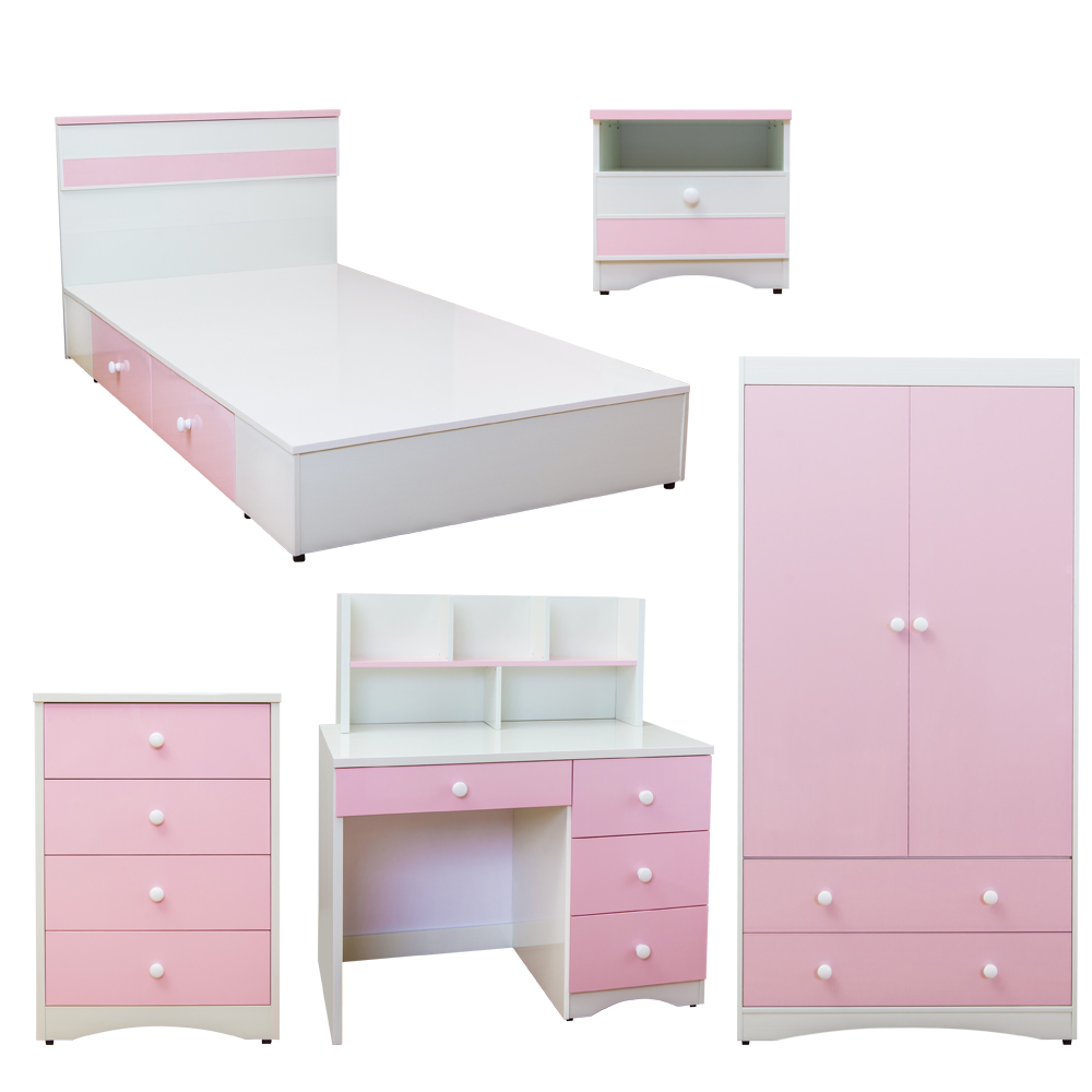 南亞塑鋼-貝妮3.5尺單人床房間組-六件組B