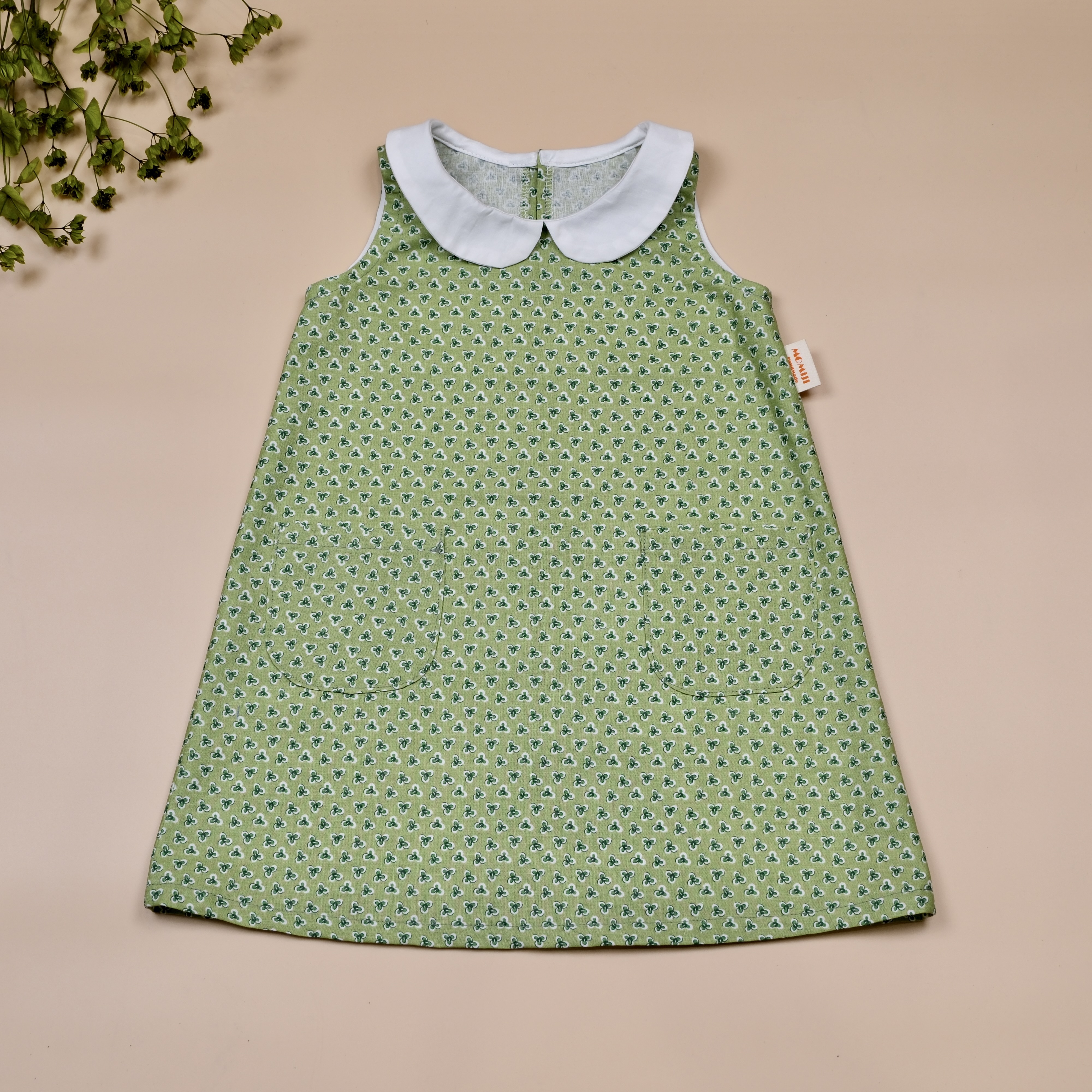 復古系列 Retro Garden ❁ 薄荷雨滴 ❁ 手作女童無袖洋裝