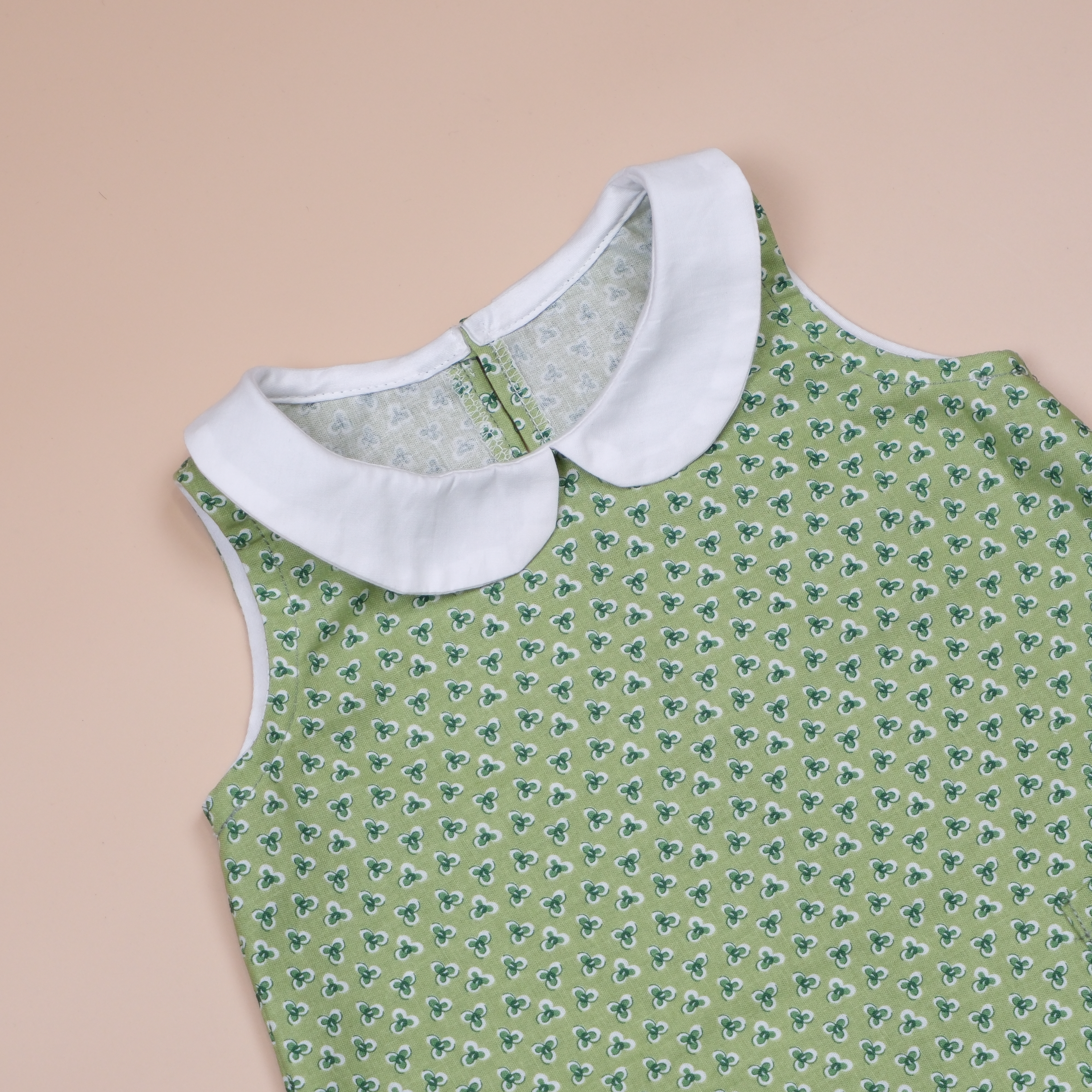 復古系列 Retro Garden ❁ 薄荷雨滴 ❁ 手作女童無袖洋裝