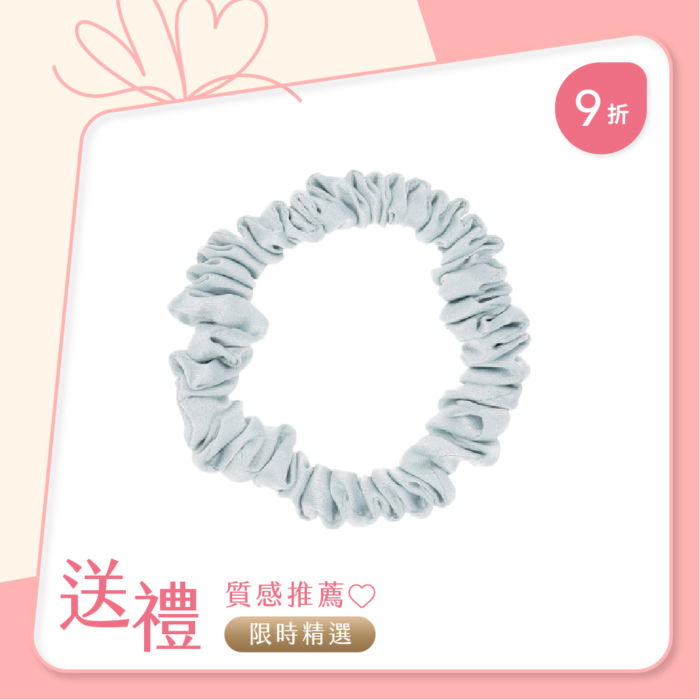 L. ERICKSON USA 迷你真絲純色大腸圈 〈嬰兒藍〉