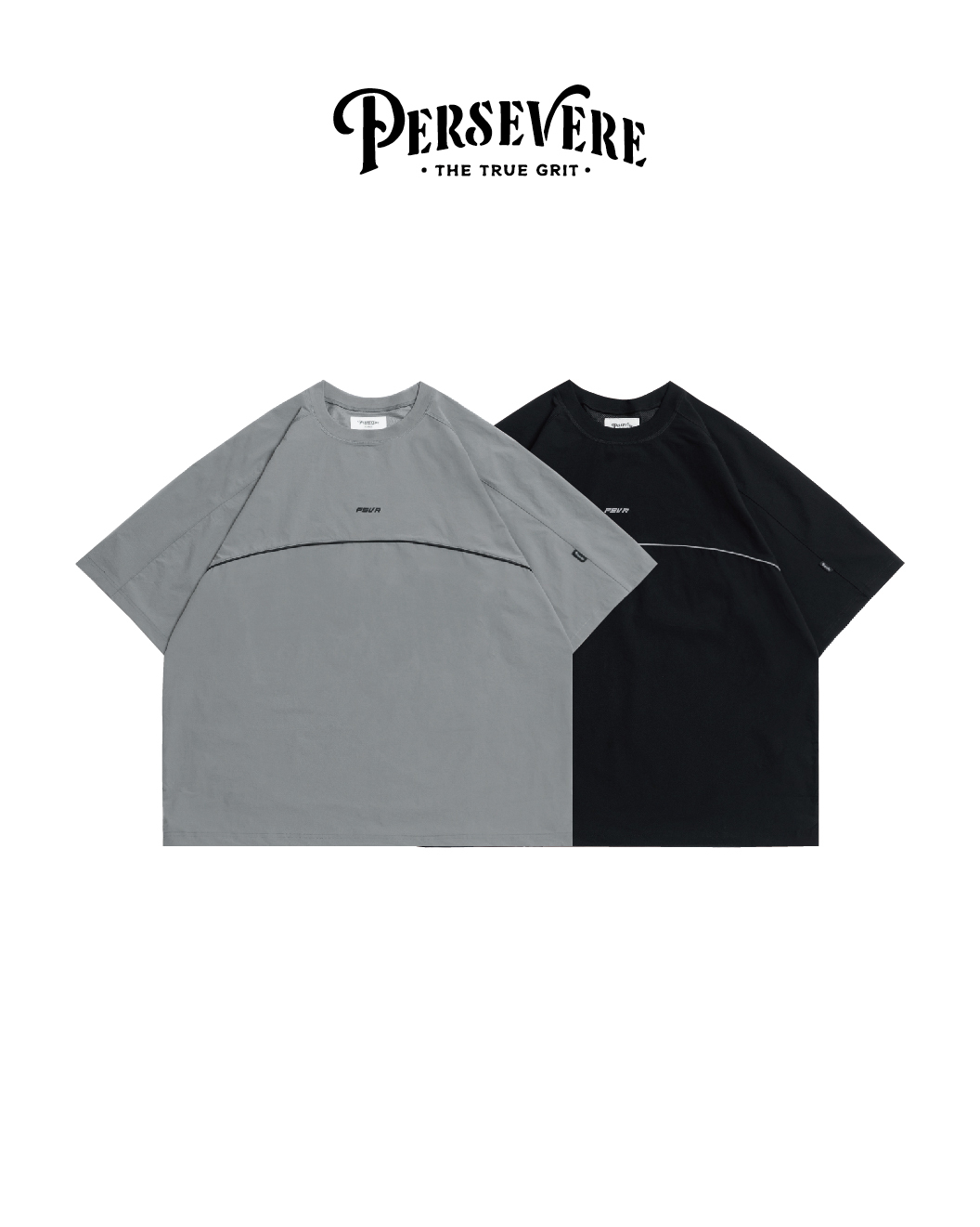 PERSEVERE 彈性防潑水T恤 機能戶外套裝 黑/灰 25 S/S Matte Nylon Water-Repellent T-Shirt