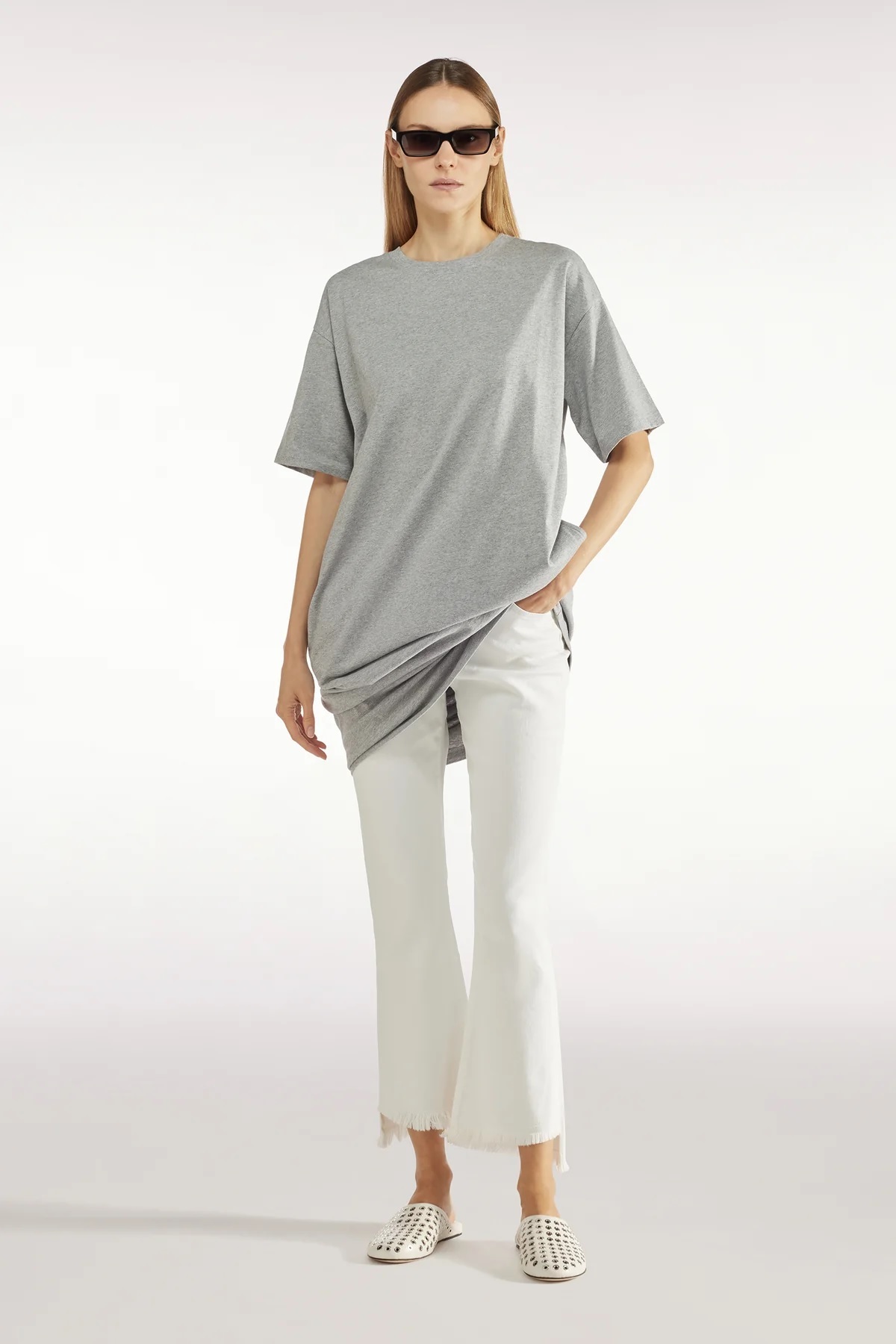 LIVIANA CONTI  抽鬚丹寧小喇叭褲