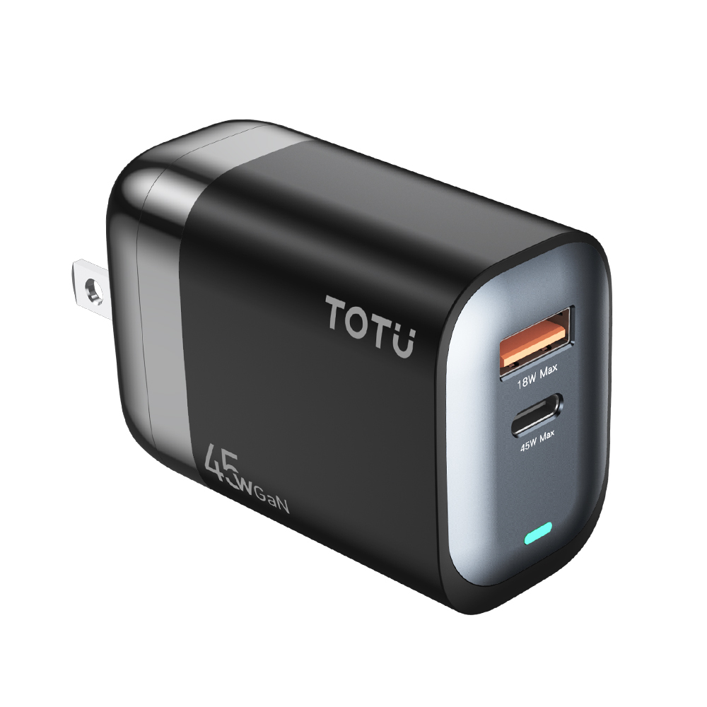 TOTU 拓途 45W快充 雙孔 Type-C+USB GaN氮化鎵充電器充電頭 PD+QC Racing系列