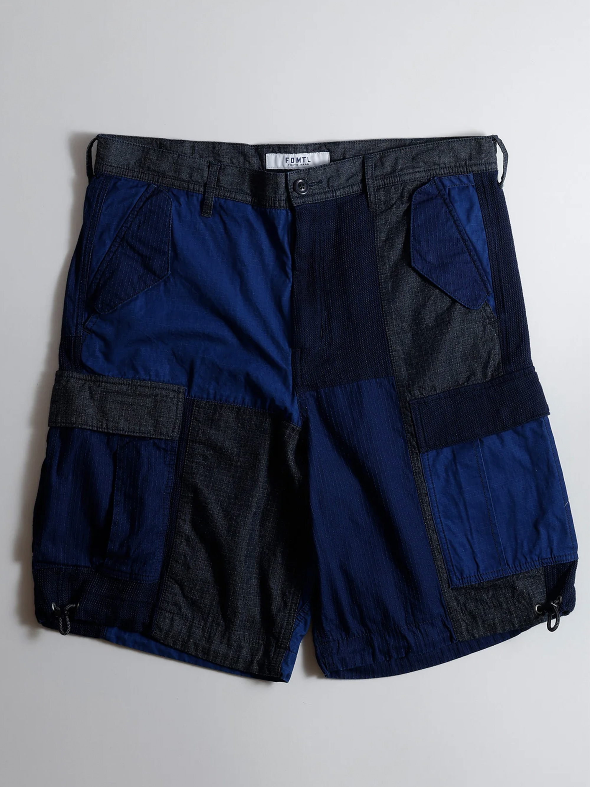 FDMTL PATCHWORK CARGO SHORT PANTS RINSE牛仔短褲