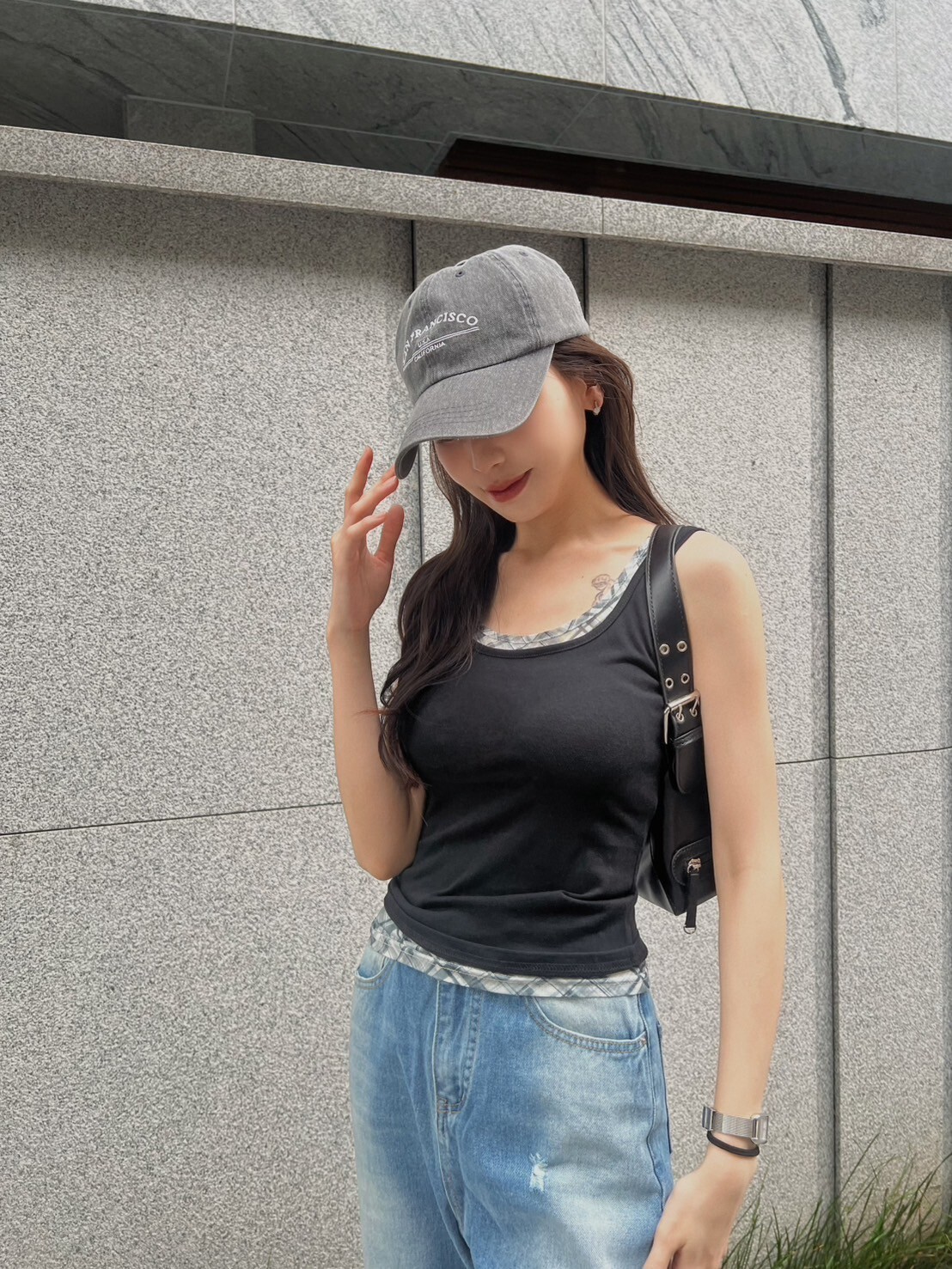 兩件式網紗疊穿背心/二色