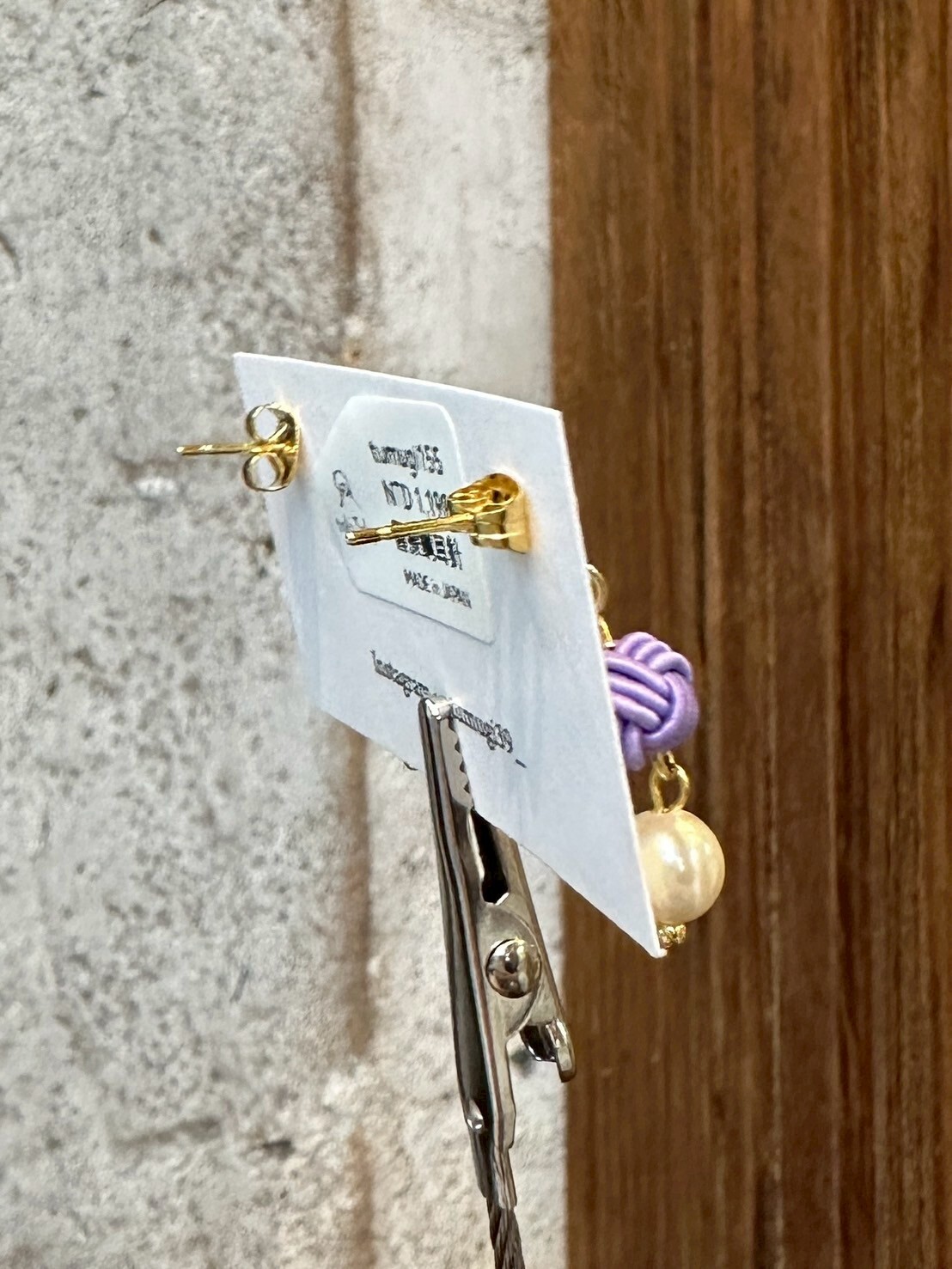 [TUMUGI] 水引和結耳環 | 藤色 | 耳針 | NO.155