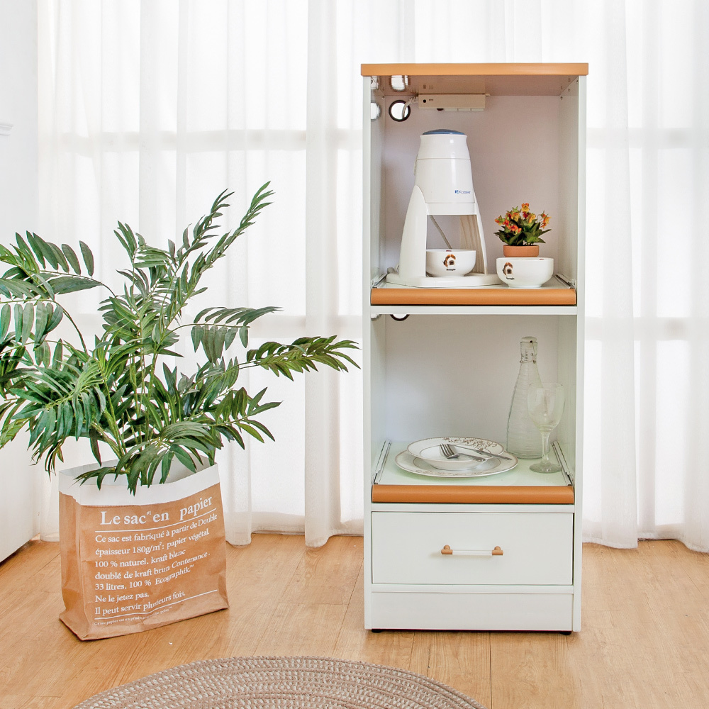 南亞塑鋼-1.5尺一抽二拉盤塑鋼電器櫃/收納餐櫃-雙色把手