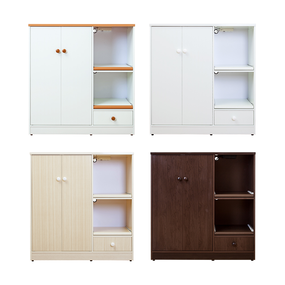 南亞塑鋼-3.6尺二門一抽二拉盤塑鋼電器櫃/收納餐櫃