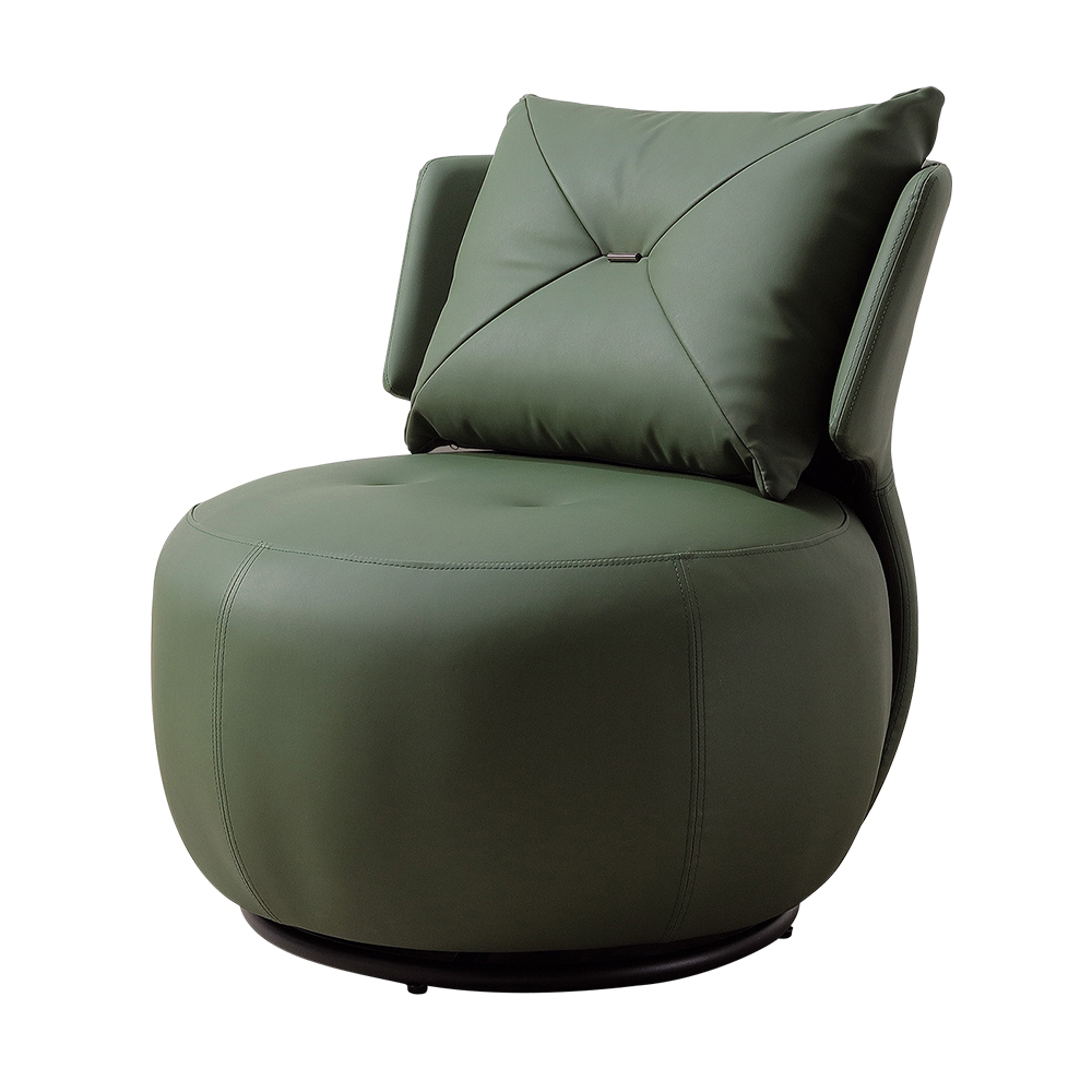 希瑪墨綠色皮革造型休閒單人椅/沙發椅/設計款餐椅/商務洽談椅/房間椅/會客椅