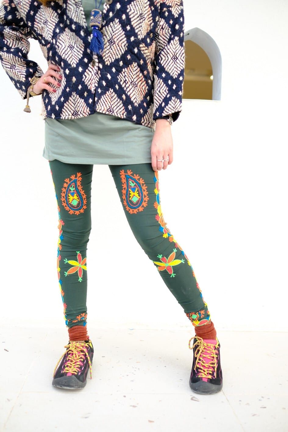 Macrame 刺繡Leggings (MA0100E1)