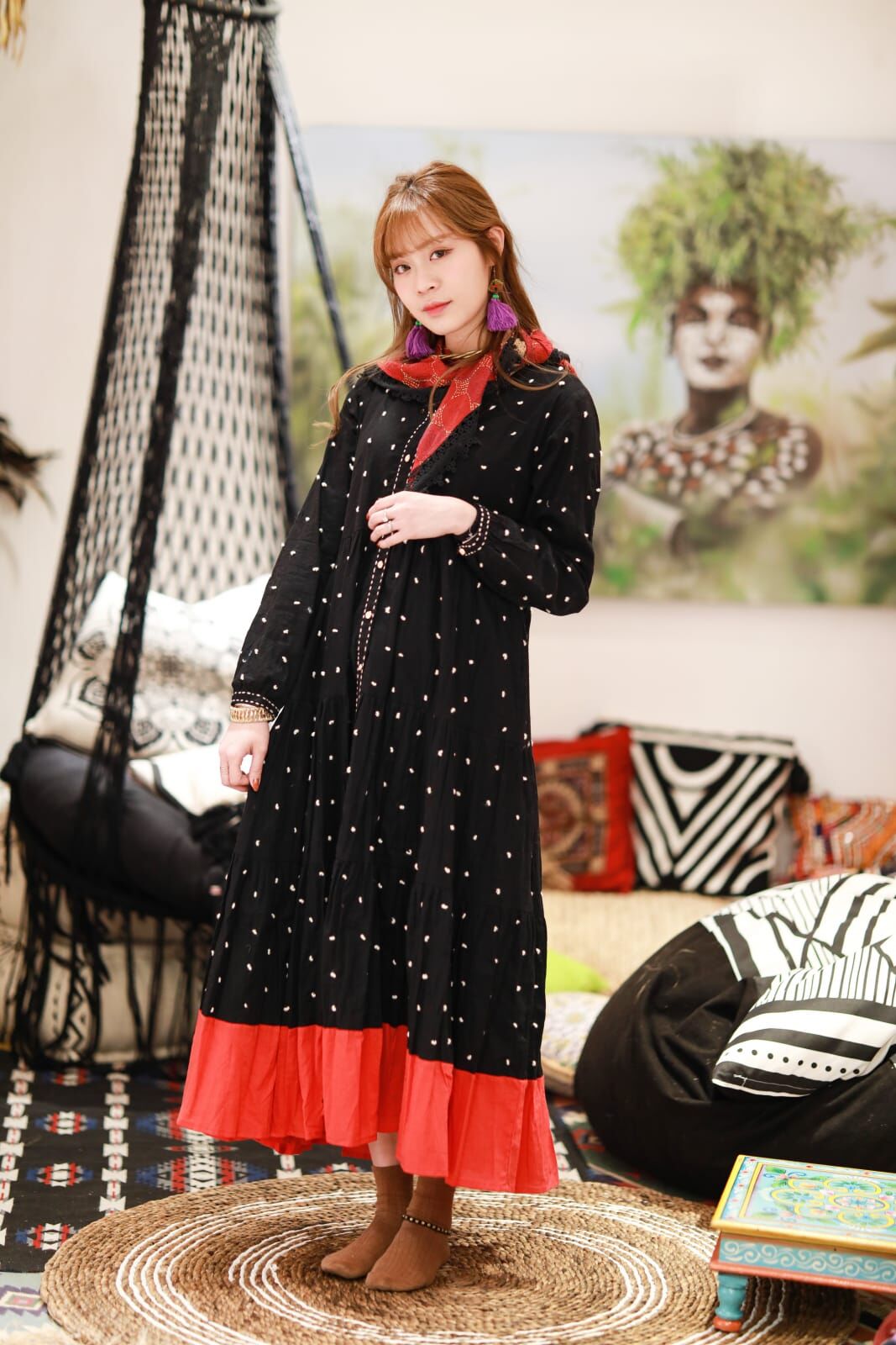 Macrame 手工刺繡連身裙 (M2552COP01)