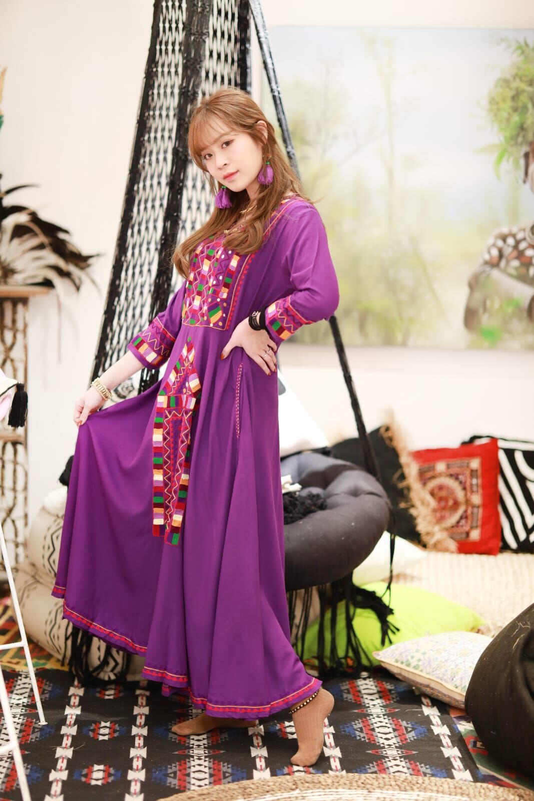 Macrame 手工刺繡連身裙 (M2539COP01)