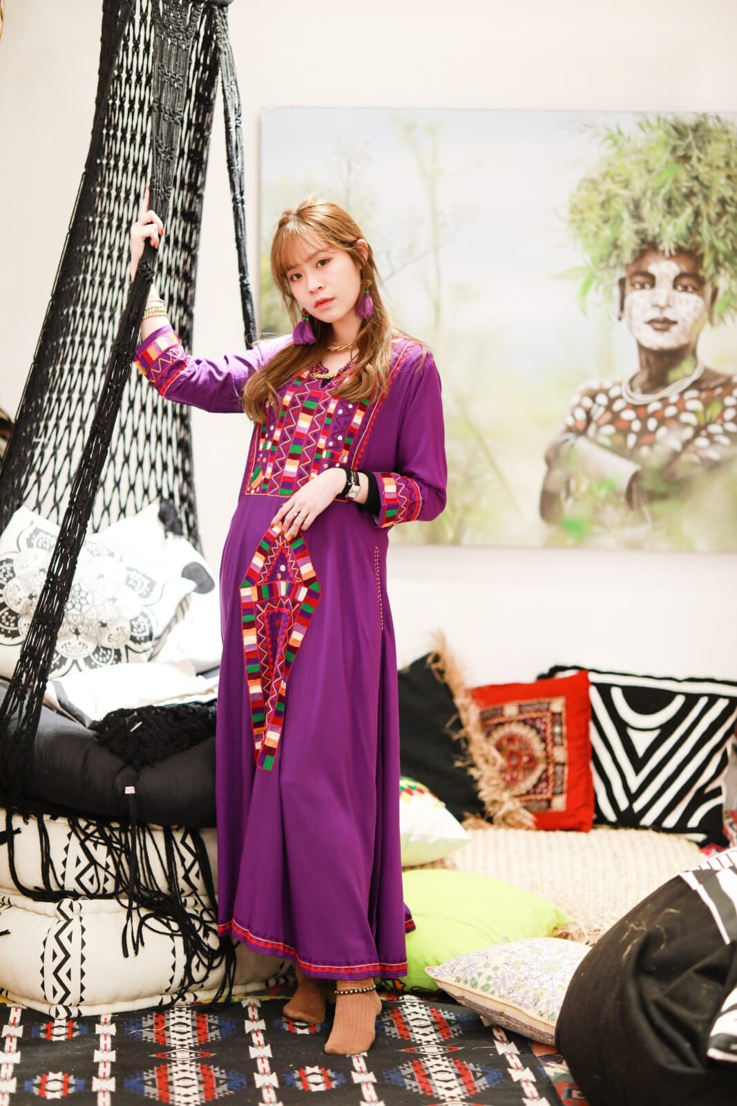 Macrame 手工刺繡連身裙 (M2539COP01)