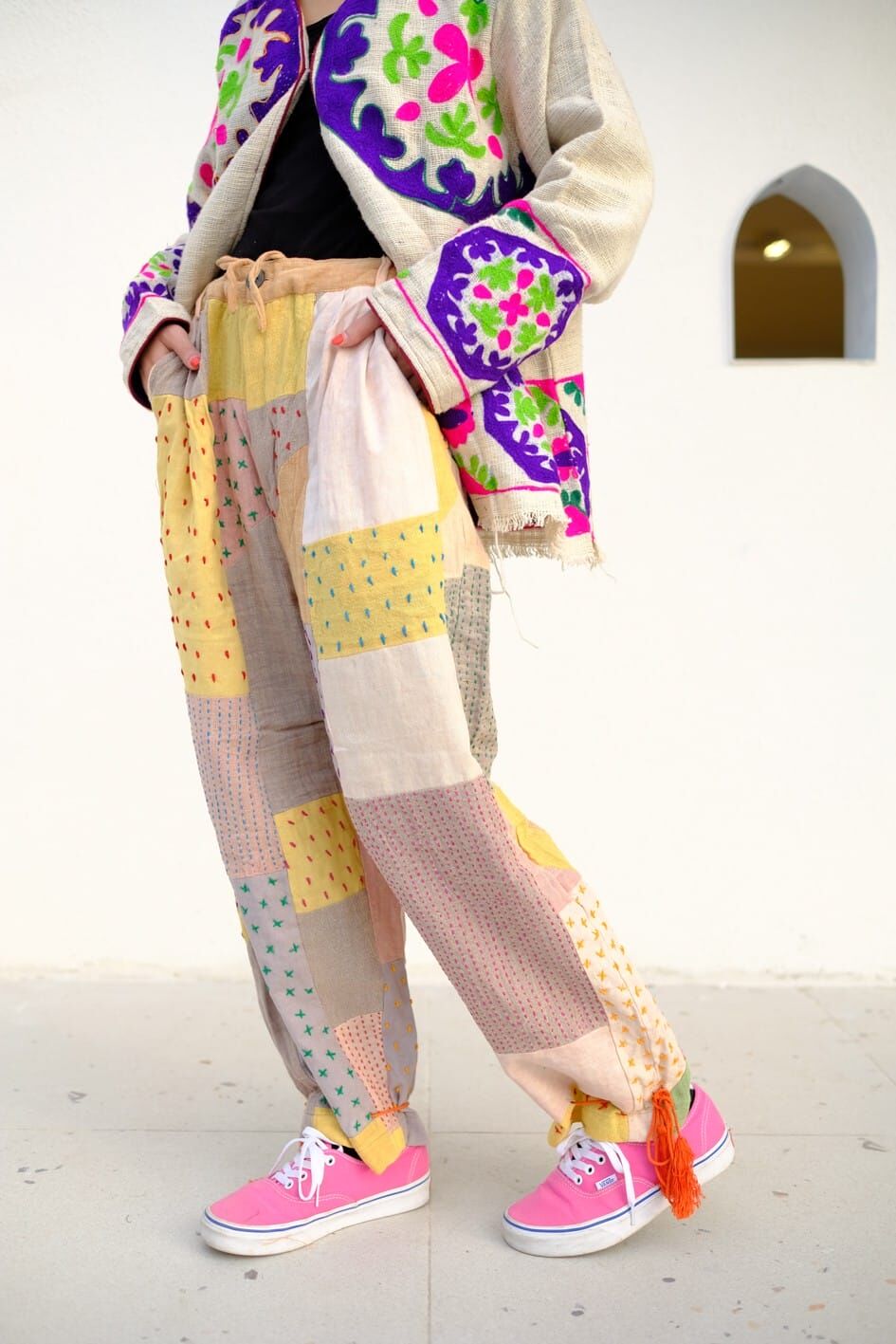 Macrame 棉麻刺繡褲褲 (MA2420E1)