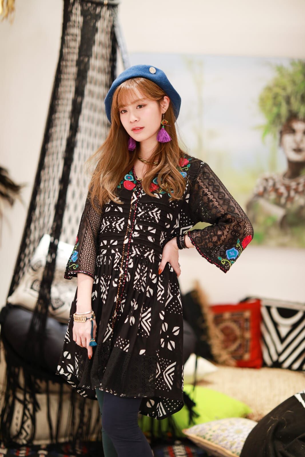 Macrame 手工刺繡 連身裙 (M2540COP1)