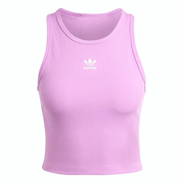 Adidas ESS RIB Tank IY9651 女 背心 運動 休閒 三葉草 羅紋 修身 流行 粉紫