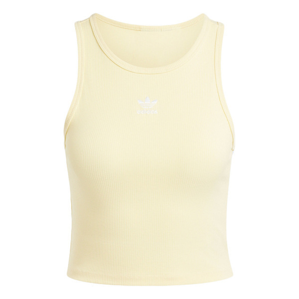 Adidas ESS RIB Tank IY9650 女 背心 運動 休閒 三葉草 羅紋 修身 流行 鵝黃
