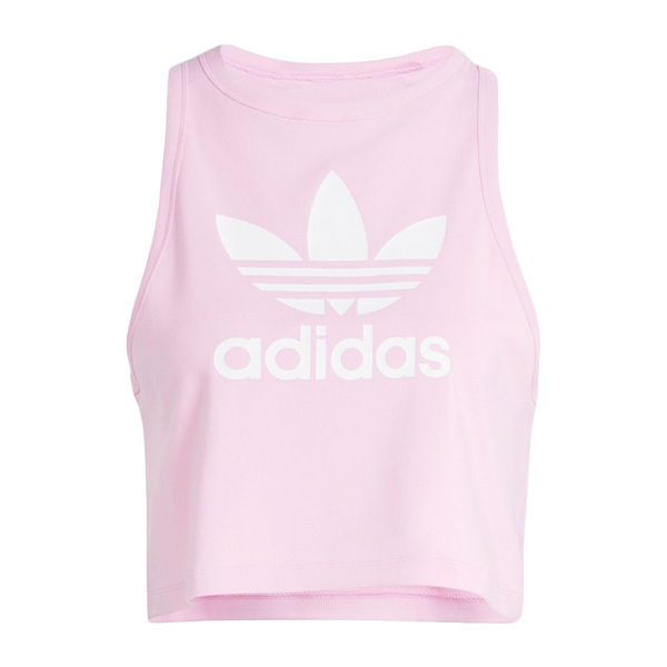 Adidas Trefoil Tank IP0682 女 背心 短版 運動 休閒 經典 三葉草 挖背 棉質 淺粉紅