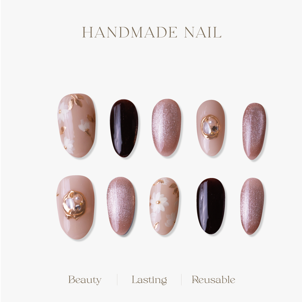 ARTiS di Voce 穿戴美甲片組合-橢圓-微光嫚花