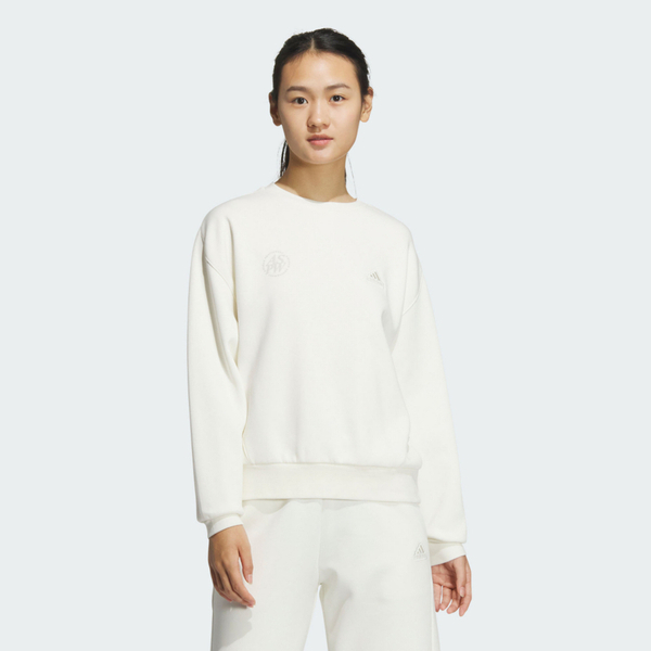 Adidas Lounge Crew SWT JJ3577 女 長袖上衣 大學T 休閒長袖 白