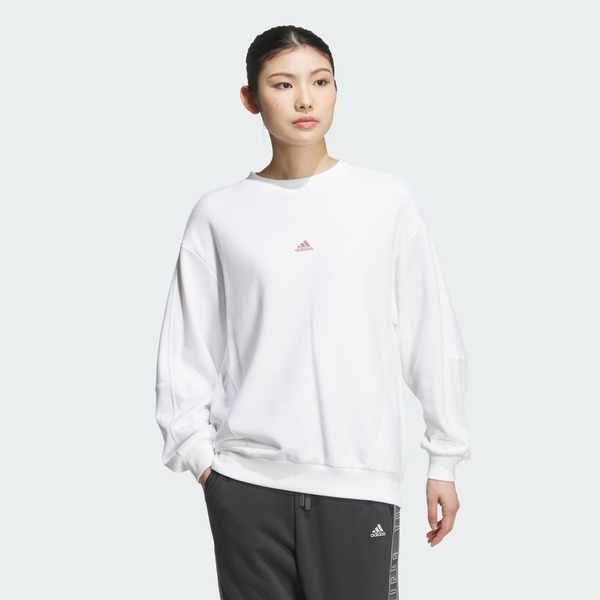 Adidas Word Ft Crew JG8174 女 長袖上衣 休閒長袖 簡約 舒適 百搭 白