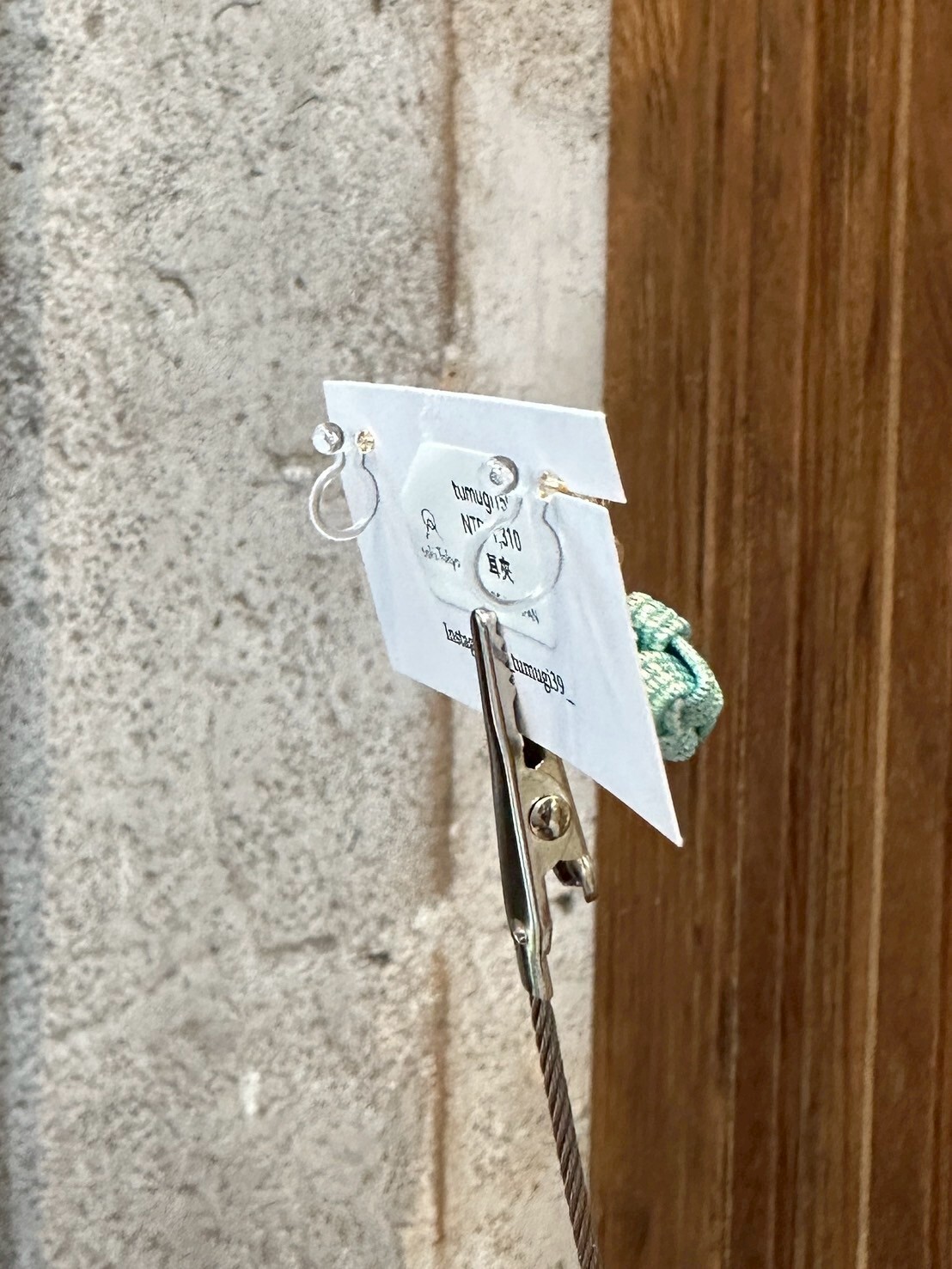 [TUMUGI] 水引單叶耳環 | 藍色 | 耳夾 | NO.150