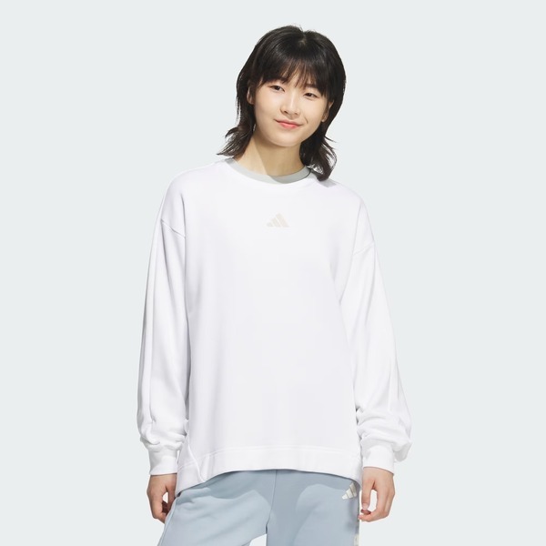 Adidas Word Swt Crew JN9965 女 長袖上衣 休閒長袖 舒適 穿搭 白